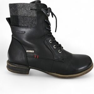 ROMIKA Black Waterproof Combat Style Lace-Up Boots size 38